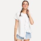 Shein Ruffle Trim Asymmetric T-shirt