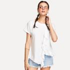 Shein Ruffle Trim Asymmetric T-shirt