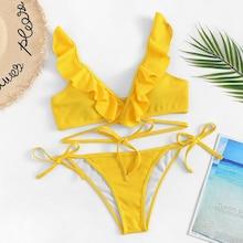 Shein Ruffle Tie Side Bikini Set
