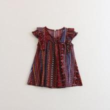 Shein Girls Tie Neck Frill Boho Dress