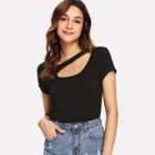 Shein Cutout Plain Skinny Tee