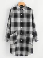 Shein Dual Pocket Checkered Shirt Dress