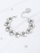 Shein Silver Floral Pattern Triangle Design Bracelet