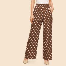 Shein Elastic Waist Polka Dot Pant