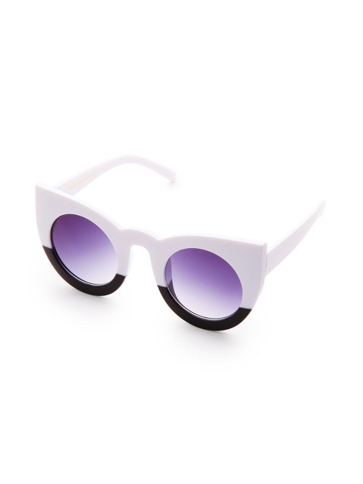 Shein Clock Block Cat Eye Sunglasses