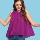Shein Tie Neck Sleeveless Tank Top