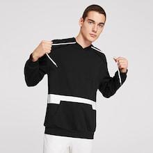 Shein Men Pocket Front Two Tone Drawstring Hoodie