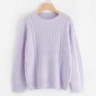 Shein Solid Mixed Knit Sweater