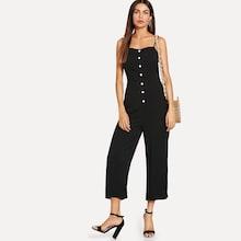 Shein Button Front Culotte Jumpsuit
