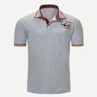 Shein Men Embroidery Striped Detail Polo Shirt