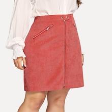 Shein Plus Zipper Up Cord Skirt