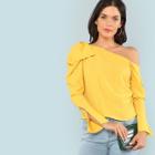 Shein Bow Tied Asymmetrical Sleeve Blouse