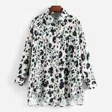 Shein All Over Splatters High Low Shirt