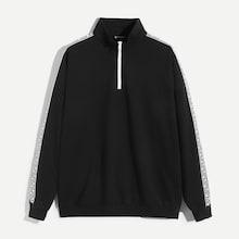 Shein Men Zip Front Mock-neck Tunic Pullover