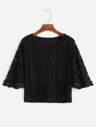 Shein Black Crochet Lace Hollow Out Top