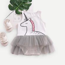 Shein Girls Unicorn Print Jumpsuit
