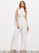 Shein Lace Bodice Open Back Tailored Jumpsuit
