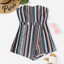 Shein Striped Tiered Tube Romper