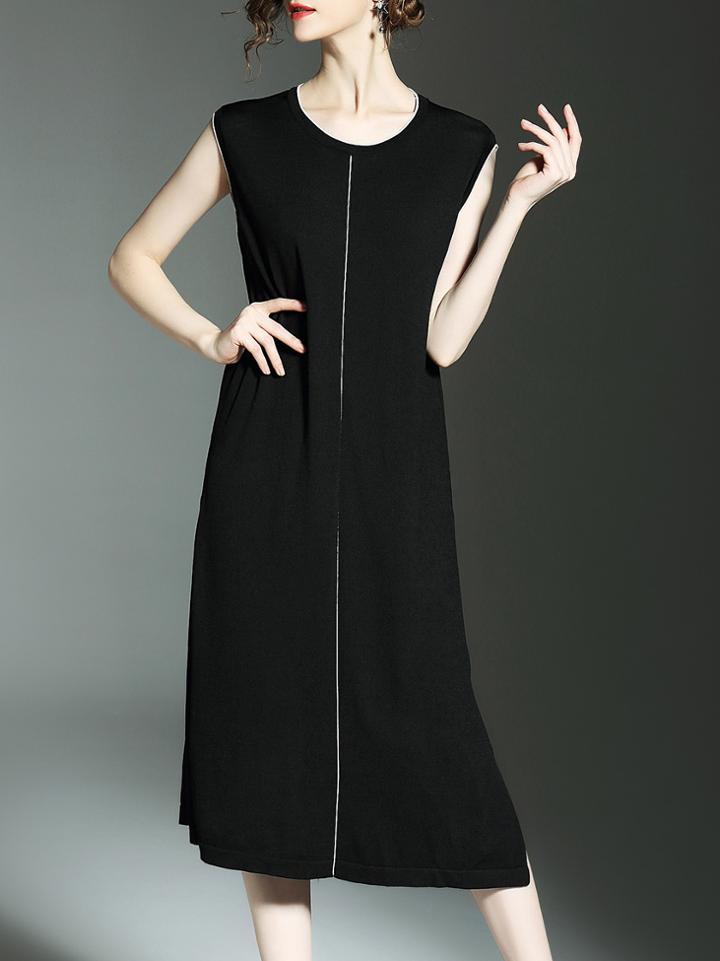 Shein Crew Neck Split Shift Dress