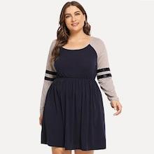 Shein Plus Contrast Stripe Colorblock Night Dress