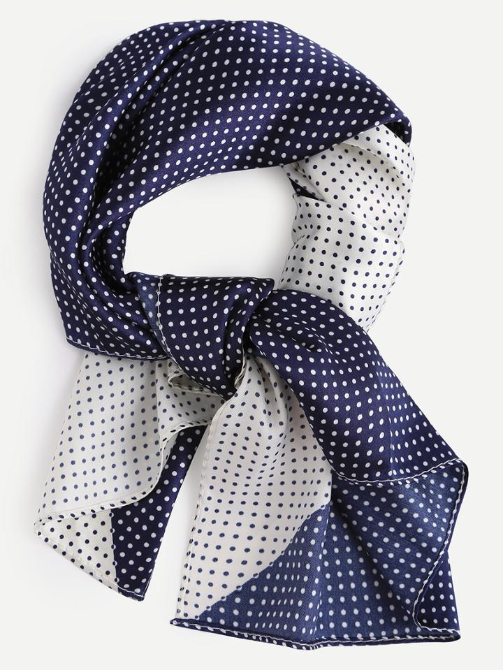 Shein Colorblock Polka Dot Print Square Scarf