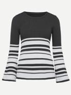 Shein Contrast Striped Ribbed Sweater