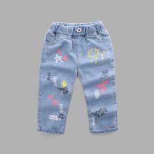 Shein Girls Cartoon Print Jeans