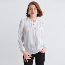 Shein Button Striped Blouse