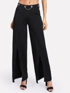 Shein Split Front Chain Detail Wide Leg Pants
