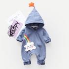 Shein Boys Cartoon Patched Hooded Jumpsuit