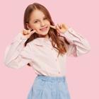 Shein Girls Ruched Back Solid Blouse