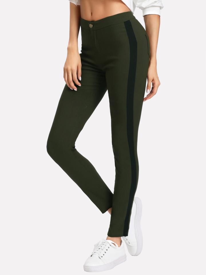 Shein Color Block Side Skinny Pants