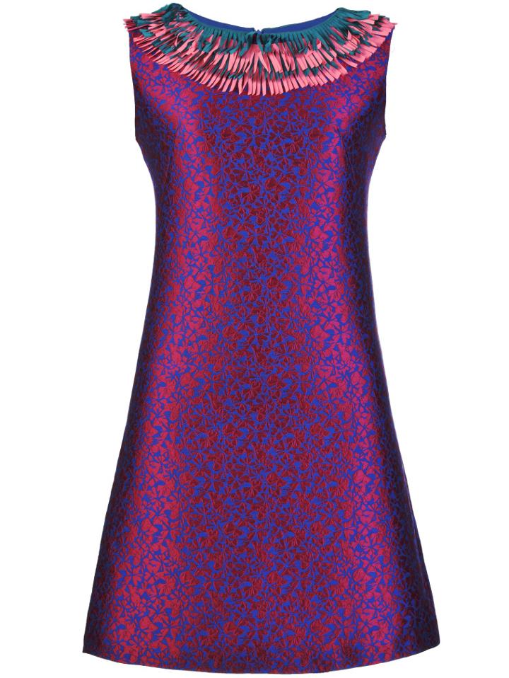 Shein Purple Crew Neck Jacquard Shift Dress