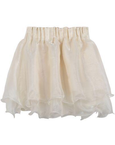 Shein Apricot Layered Mesh Flare Short Skirt
