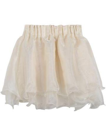 Shein Apricot Layered Mesh Flare Short Skirt