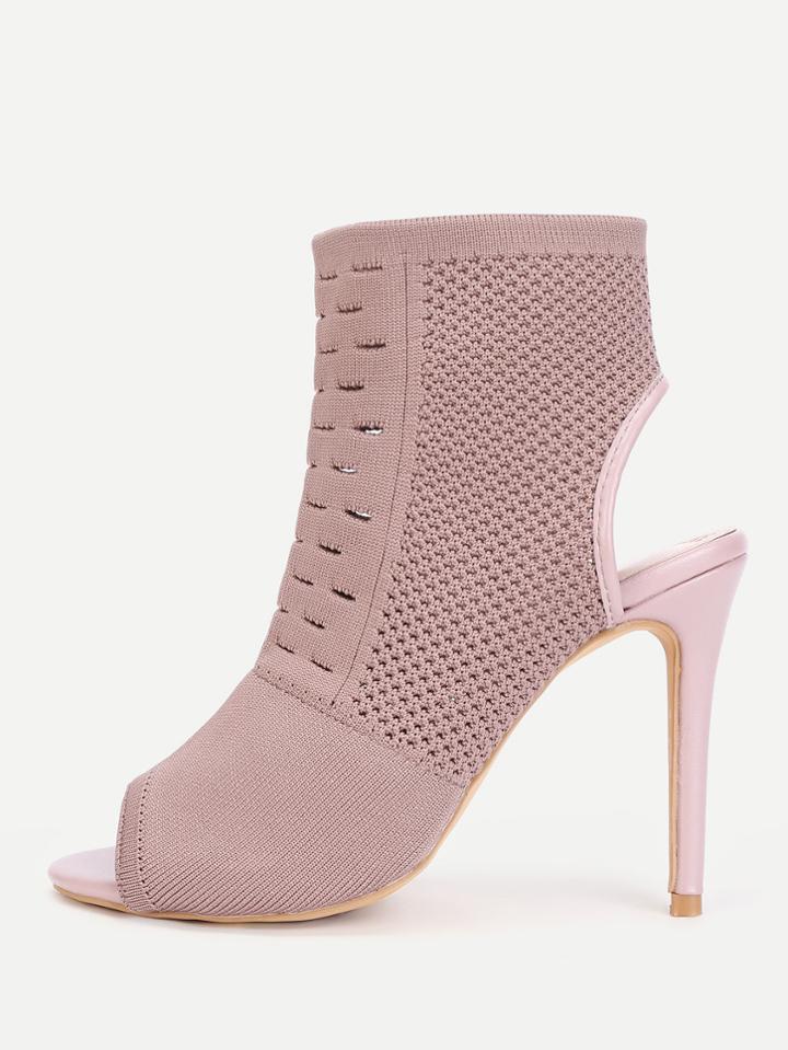 Shein Peep Toe Stiletto Ankle Boots