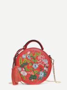 Shein Tassel Decor Floral Embroidered Crossbody Bag