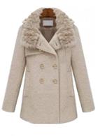 Rosewe Laconic Button Closure Long Sleeve Coat With Turndown Collar