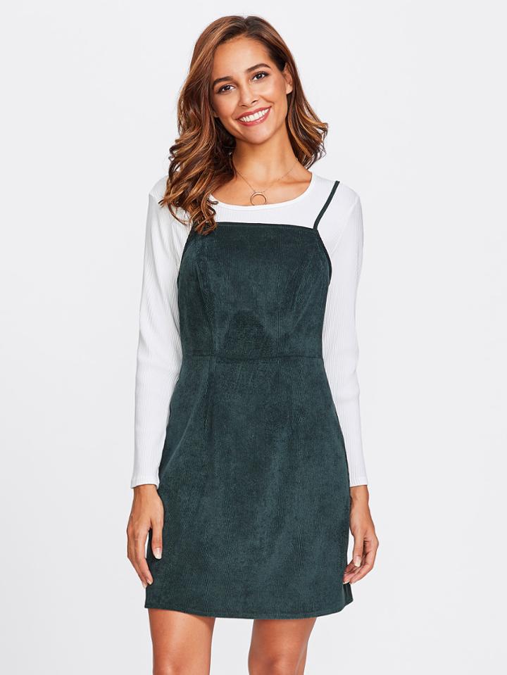 Shein Solid Cord Cami Dress