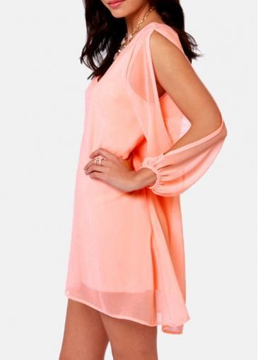 Rosewe Woman Essential V Neck Long Sleeve Pink Dress