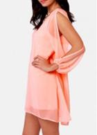 Rosewe Woman Essential V Neck Long Sleeve Pink Dress