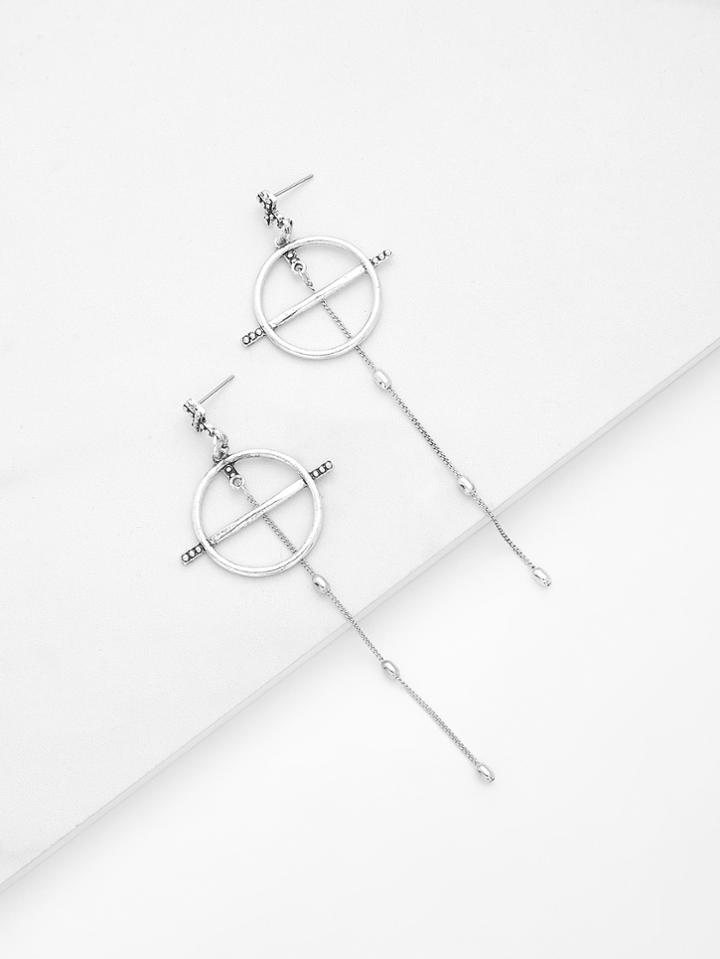 Shein Ring & Chain Design Drop Earrings