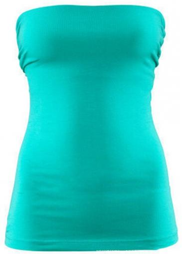 Rosewe Solid Green Slim Fit Tube Top