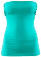 Rosewe Solid Green Slim Fit Tube Top