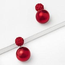 Shein Ball Design Stud Earrings With Rhinestone