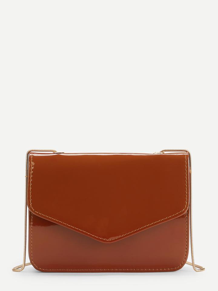 Shein Patent Leather Flap Chain Bag