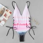 Shein Lace-up Tie Dye Swimsuit