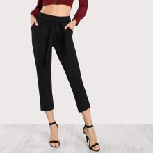 Shein Tie Waist Pocket Side Pants