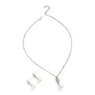 Shein Faux Pearl Pendant Necklace With Drop Earrings