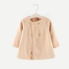 Shein Toddler Girls Double Breasted Raglan Sleeve Solid Coat